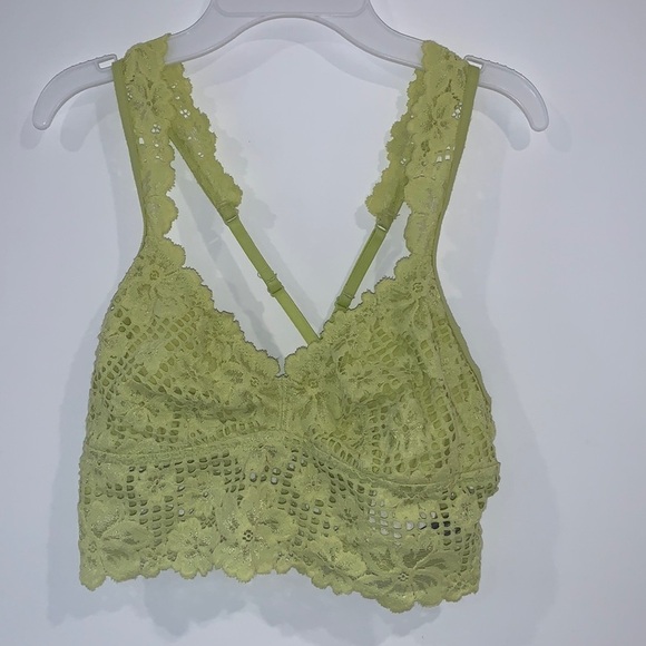 AERIE yellow lace bralette size Medium - Picture 2 of 8